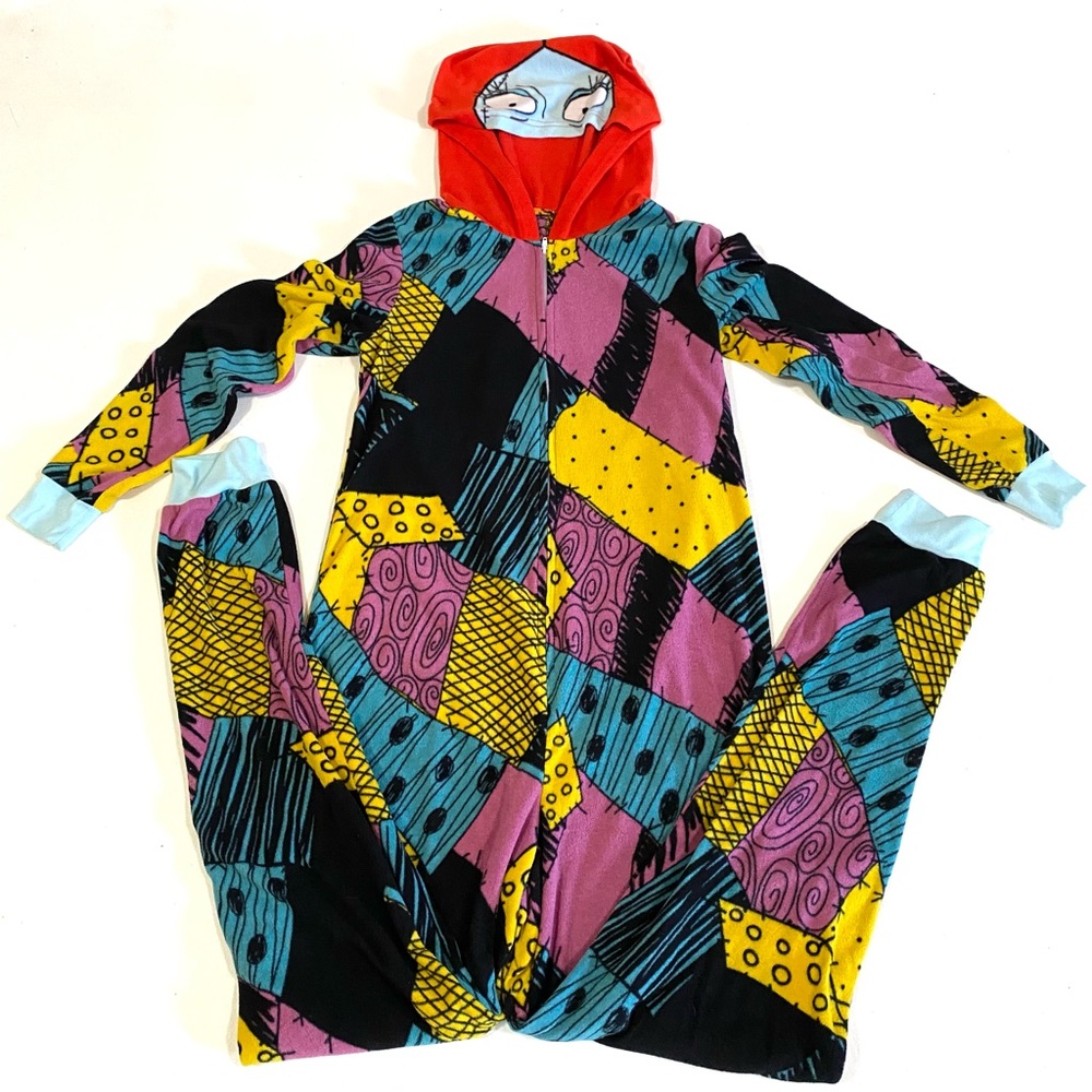 Adult Women’s size SM Nightmare before Christmas SallyPatchwork Hooded Pajamas